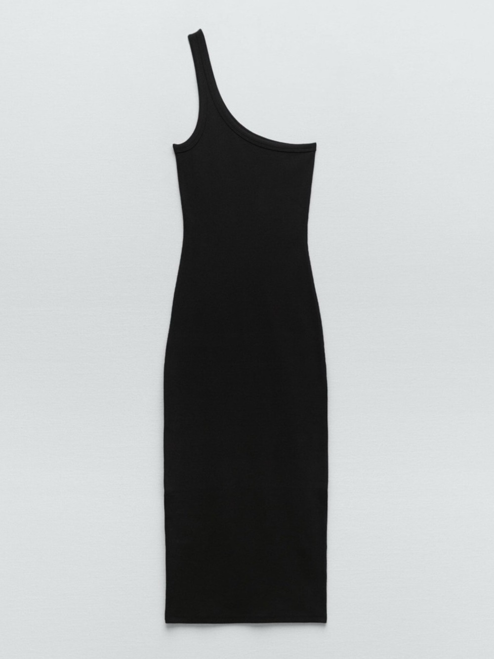 Zara Asymmetric Rib Dress Size Small Minimalist Date Night Bodycon Luxury